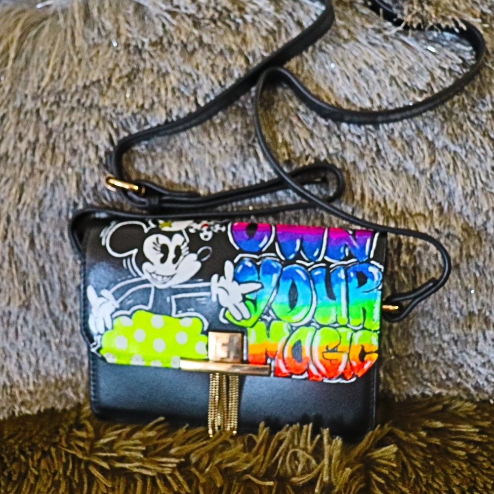 Minnie Mouse  Genuine Leather Crossbody Handbag